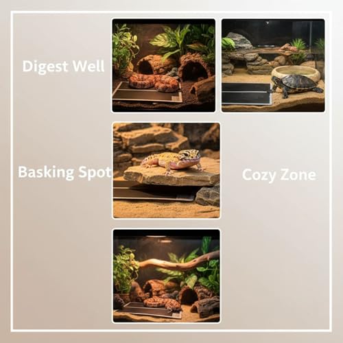 2 Pcs Reptile Heating Mats, 16.5 x 11.0 in, 20W Adjustable Temperature Pet Heat Pad with Insulated Shell, Gentle Infrared Warmer, 110-120V US Pins for Snakes, Lizards, Turtles, Amphibians