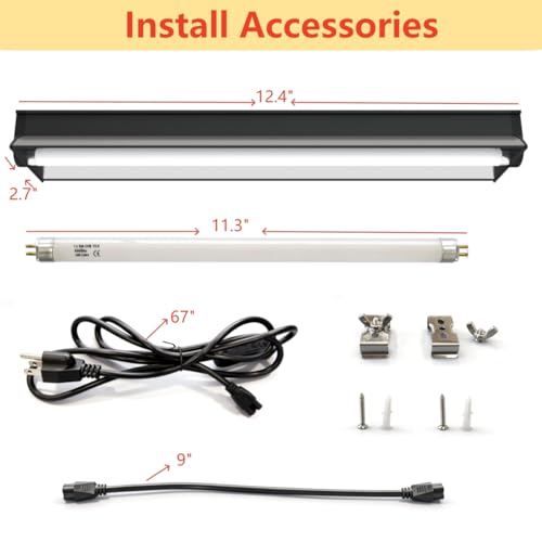 Leoterra T5 8W 10.0 UVB Reptile Light Fixture and Bulb Kit, High Output UVB/UVA Lighting System Linkable Design,Multiple Mounting Options for Bearded Dragons, Tortoises, Uromastyx - Plug and Play