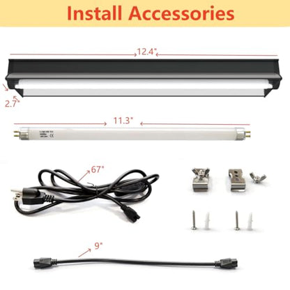 Leoterra T5 8W 10.0 UVB Reptile Light Fixture and Bulb Kit, High Output UVB/UVA Lighting System Linkable Design,Multiple Mounting Options for Bearded Dragons, Tortoises, Uromastyx - Plug and Play