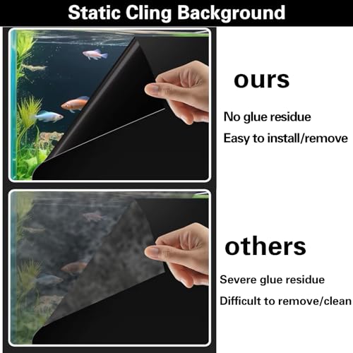 Fish Tank Aquarium Background - Black, Electrostatic Adhesion, Glue-Free, Easy Installation, Traceless Removal, Size 23.6 X 78.7 Inch - size: 23.6 X 78.7 Inch