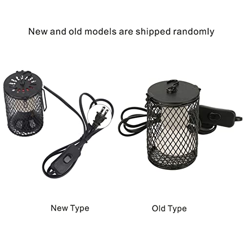 100W Ceramic Heat Lamp Bulb with Lampshade, Infrared Reptile Heat Emitter Heater Lamp Bulbs Hanging Hook Cage for Pet Brooder Coop Chicken Lizard Snake(USA Black) - color: Usa Black