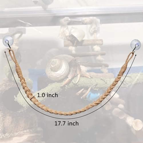2 Pack 17.7" Hermit Crab Climbing Toys, Hanging Hermit Crab Rope Ladder, Hermit Crab Supplies, Reptile Vines Toys, Reptile Tank Terrarium Accessories, Habitat Decor for Leopard - size: 17.7 Inch