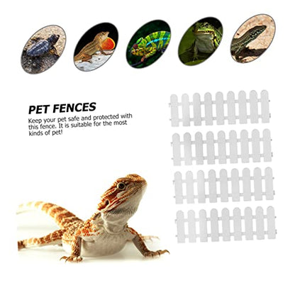 Balacoo 4pcs Tortoise Enclosure Outside pet Fence Reptile playpen Turtle Fence Barrier pet playpen Kennel Hamster playpen Exercise Pen Kennel Tent Indoor Flower Edge Plastic Rabbit White