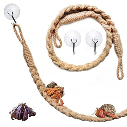 2 Pack 25.6" Hermit Crab Climbing Toys, Hanging Hermit Crab Rope Ladder, HermitCrab Supplies, Reptile Vines Toys, Reptile Tank Terrarium Accessories, Habitat Decor for Leopard - size: 25.6 Inch