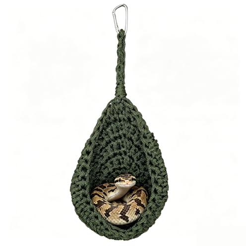 Snakes Enrichment Toys, Hanging Nylon Woven Hammock for Reptile, Ball Python Tank Accessories, Reptile Habitat Decor for Corn Snake Gecko and Other Small Animals