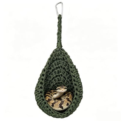 Snakes Enrichment Toys, Hanging Nylon Woven Hammock for Reptile, Ball Python Tank Accessories, Reptile Habitat Decor for Corn Snake Gecko and Other Small Animals
