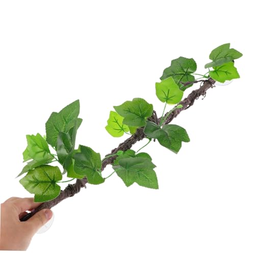 VILLCASE Artificial Jungle Vines Climbing Branch with Suction Cup, Bendable Faux Reptile Habitat Decor for Bearded Dragons, Snakes, Frogs, and Lizards Terrarium