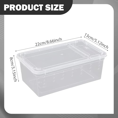 Fenteer Reptile Breeding Box Clear Terrarium Habitat Cage Transparent Container PP Material Ventilation Design Portable Suitable for Reptile Feeding, Style D - size: Style D