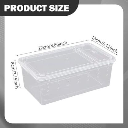 Reptile Breeding Box Clear Terrarium Habitat Portable Cage Transparent Container PP Material Ventilation Suitable for Reptile Hatching Transp, Style D - size: Style D