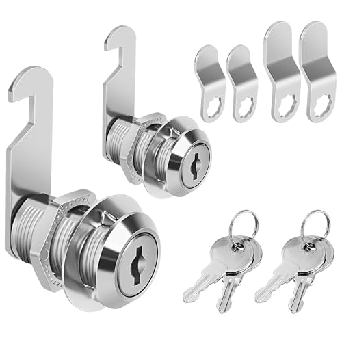 Cam Locks Keyed Alike, 3/4" Cabinet Locks with Keys Secure Files Drawers RV Storage Locks Replacement Set, Zinc Alloy (3/4 Inch 2Pcs) - size: 3/4 Inch 2Pcs