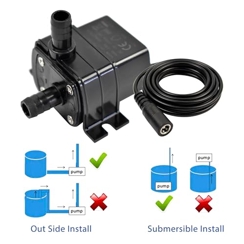 CONQUERALL 12V DC Solar Fountain Pump 63GPH 9.8ft 4.8W for Small Garden Pond Landscape - color: 12v 4.8w 240l/H 3m Head, size: 1PC