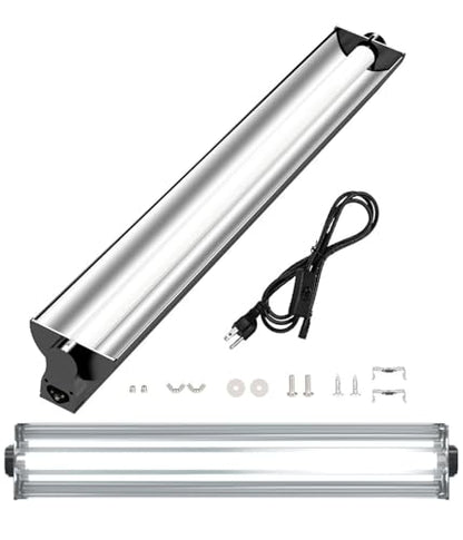 T5 Reptile Light Fixture Combo Kit 24W Light Fixture Reptile Terrarium Hood 10.0 UVB Light Bulb Fluorescent Tube for Tropical and Deserts Such as Bearded Dragon Lizards and Tortoises - size: 24W T5 Suite