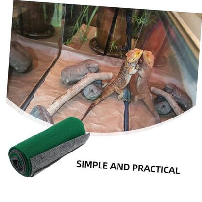4pcs Reptile Terrarium Carpet Liner Absorbent Bedding Mat for Lizards Snakes Tortoises and Geckos Grey Substrate