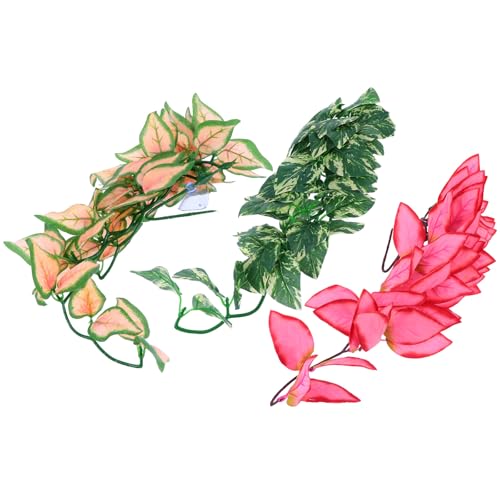 BESPORTBLE Simulation Reptile Vines Artificial Climbing Plants 30Cm Bendable Hanging Rattan for Terrarium Environment Decoration Suitable for Snakes Lizards Chameleons 3Pcs Set