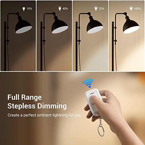 DEWENWILS Plug-in Lamp Dimmer Switch, Wireless Remote Dimmer Plug for Floor Lamps, Table Lamps, String Lights, 100FT Range, Compatible with Dimmable LED/Tungsten Bulbs