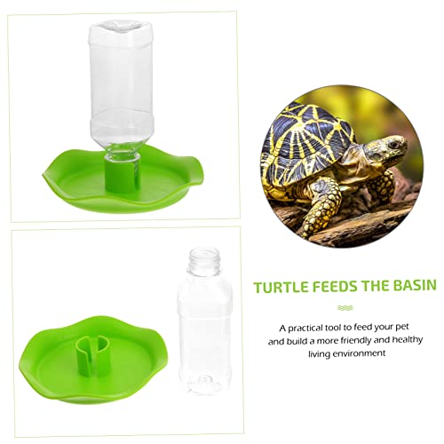 1Pc Reptile Automatic Water Feeder Basin Dual Function Pet Fountain for Tortoise Lizard Durable Water Bowl Food Plate Easy Reptile Terrariums