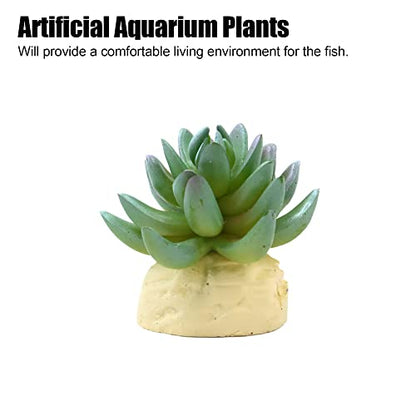 VOCOSTE Cactus Plant Terrarium Reptile Tank Habitat Decor for Reptiles, Plastic, Green