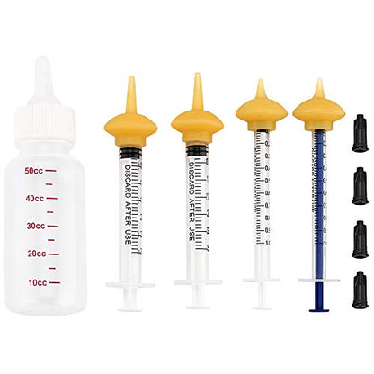 Pet Feeding Bottle and Syringes with Nipples for Small Cat Dog Animals (Model 1) - size: model1