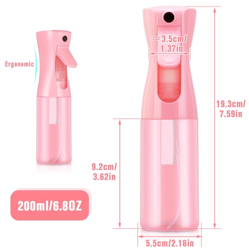 Two-pack Spray Bottles, Fine Mist Refillable Spray Water Bottles, All-Season Continuous Spray Bottles for Hair, Skin Care, Gardening, Pet Bathing, Travel, Cleaning & Home Use - color: double pink, size: 13.6 Ounces