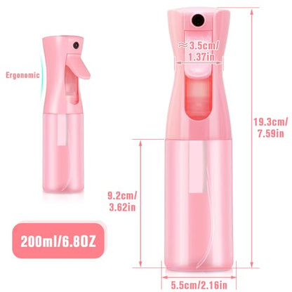 Two-pack Spray Bottles, Fine Mist Refillable Spray Water Bottles, All-Season Continuous Spray Bottles for Hair, Skin Care, Gardening, Pet Bathing, Travel, Cleaning & Home Use - color: double pink, size: 13.6 Ounces