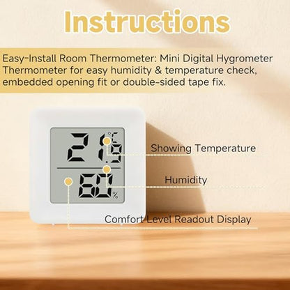 Moisture Meter - Battery Operated Gauge Hydrometer for Accurate Indoor Humidity and Temperature, Compact Design with Easy Read Display, Meter for Terrarium Incubator Greenhouse Bedroom Indoor