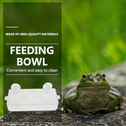 DOITOOL Gecko Feeder Suction Cup Feeding Box Reptile Food Water Basin Anti-Escape Suction Bowl for Lizards and Geckos Terrarium Use