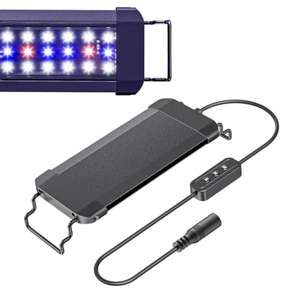 Pawfly 6 W Terrarium Light for 6" to 10" Terrariums Extendable Reptile Tank Light with Full Spectrum Brilliant White Blue Red Lights with Day & Night Modes and Adjustable Brightness - size: 6-10 Inch (6W)