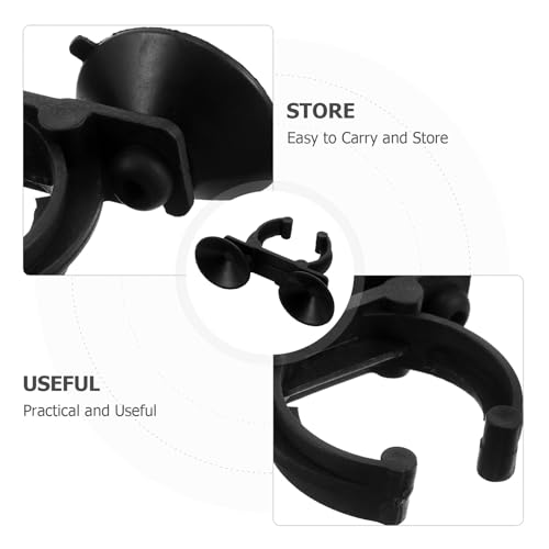 10pcs Aquarium Suction Cups with Clips - Thermometer Holder - Black Heater Clamps for Light Tubes Plant Fish Reptile Tank Decoration