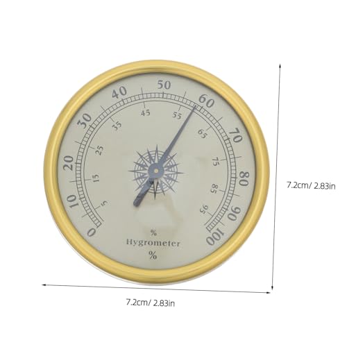 GALPADA Golden and 2% Rh Resolution with High Precision Monitoring Round Hygrometer Analog Surface Mount Humidity Gauge for, Battery-Free Stainless Steel Reptile Terrarium and Indoor Use