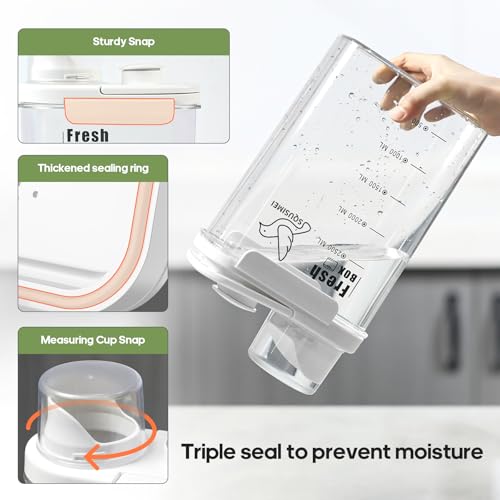 1.7 Qt/1.6 L Bird Seed Storage Container with Lids Airtight Measuring Cup, Bird Seed Dispenser Pet Food Container Are Used to Store Bird Food, Chicken Feed BPA Free (1.6L, Green) - color: 1.6L,/Green