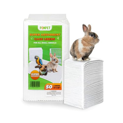 14"" X 18"" Disposable Guinea Pig Cage Liners 50 PCS, Rabbit, Hedgehog, Hamster, Chinchilla, Cat, Reptile and Other Small Animals