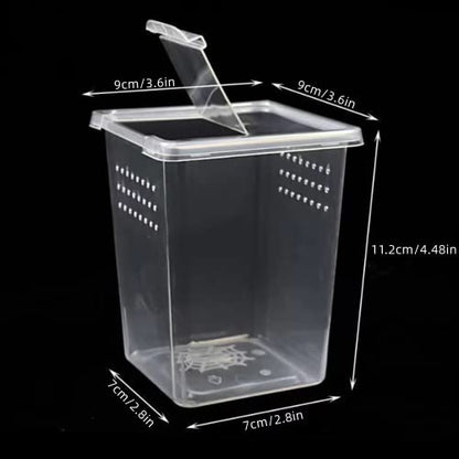 3 Pcs Acrylic Transparent Insect Reptile Spider Terrariums Breeding Box Hatching Container,Portable Small Reptile Animal Habitat Cage,Plastic Transport Container(Big Size)