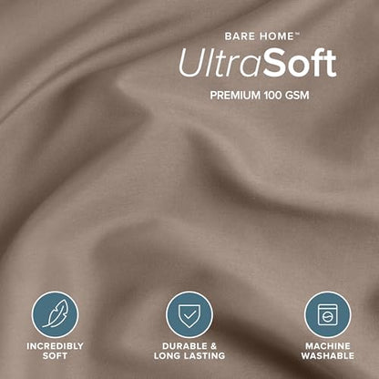 Bare Home Bedding Duvet Cover Extra Long Size - Premium 1800 Super Soft Collection - Lightweight, Cooling Duvet Cover - Soft Breathable Bedding (Twin/Twin XL, Taupe) - color: 09 - Taupe (No Comforter), size: Twin/Twin XL