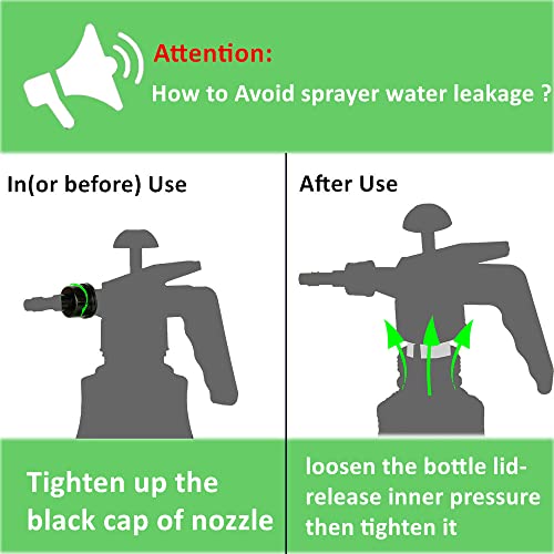MRPAPA 2 Pack Handheld Pump Sprayer, Garden Pressure Water Spray Bottle with Adjustable Brass Nozzle for Plants (1.5L-Grey-2PCS) - color: 1.5L-Grey-2PCS