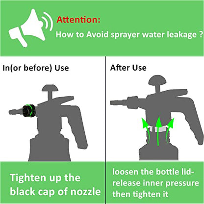 MRPAPA 2 Pack Handheld Pump Sprayer, Garden Pressure Water Spray Bottle with Adjustable Brass Nozzle for Plants (1.5L-Grey-2PCS) - color: 1.5L-Grey-2PCS
