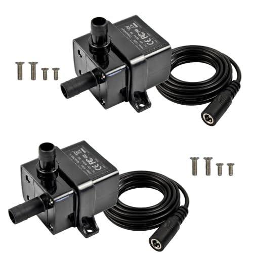 CONQUERALL 2PCS Aquarium Circulation Pump DC 12V 63GPH 9.8ft 5W for DIY PC Water Cooling - color: 12v 5w 240l/H 3m Head, size: 2PCS