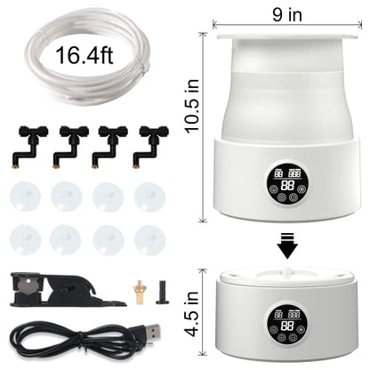 Reptile Fogger, 10 Mist Gears Reptile Humidifier, Automatic Timing Reptile Mister, Slient Reptile Misting System, Top Filling Terrarium Fogger with 4 Nozzles for Reptiles/Amphibians/Vivarium