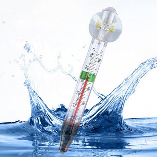 Aquarium Thermometer, Fish Tank Thermometer, Aquarium Temperature Gauge with Suction Cup, Floating Thermometer for Fish Tank, Household Fish Tank Temperature Gauge