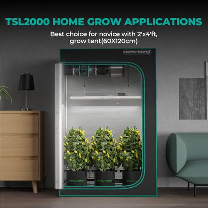 MARS HYDRO TSL2000 300W Led Grow Lights for Indoor Plants, Full Spectrum Dimmable Daisy Chain Growing Lamps for Seed Starting Vegetables Bloom in 4x2/5x3 Grow Tent Greenhouses - size: 39.8" × 9.2"