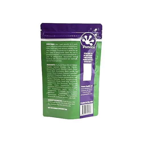 Pangea Gecko Diet with Fig & Insects™ 16 oz (1 lbs) - size: 1 Pound (Pack of 1)