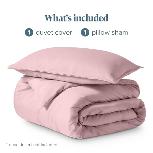 Bare Home Bedding Duvet Cover Extra Long Size - Premium 1800 Super Soft Collection - Lightweight, Cooling - Soft Breathable Bedding Duvet Cover (Twin/Twin XL, Dusty Pink) - color: 30 - Dusty Pink (No Comforter), size: Twin/Twin XL