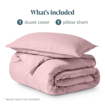 Bare Home Bedding Duvet Cover Extra Long Size - Premium 1800 Super Soft Collection - Lightweight, Cooling - Soft Breathable Bedding Duvet Cover (Twin/Twin XL, Dusty Pink) - color: 30 - Dusty Pink (No Comforter), size: Twin/Twin XL
