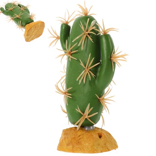 Alasum Plastic Resin Reptile Cactus Terrarium Decor for Lizard Gecko Hermit Crab Habitat Simulation Fake Plant for Natural Hiding Spots in Amphibian Tank Easy Maintenance Decorative