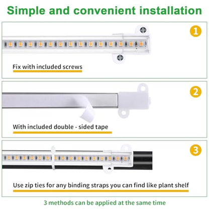 Four Head 8.6 Inches LED Grow Light Strips, Grow Lights for Indoor Plants Full Spectrum 3000K, 104 LEDs Plant Light with 10 Dimmable Levels, 3/9/12H Timer for Seedling Succulent and Plant Shelf - size: 8.6Inch 4 Head 1 Pack