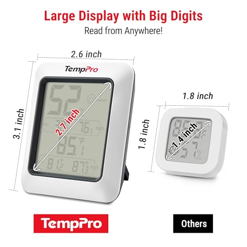 TempPro TP50 Digital Hygrometer Indoor Thermometer Room Thermometer and Humidity Gauge with Temperature Humidity Monitor(Previously ThermoPro) - size: Classic