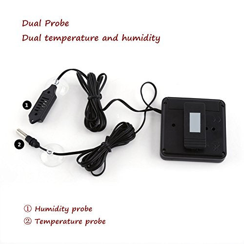 Reptile Vivarium Terrarium Thermometer Hygrometer with Remote Sensor