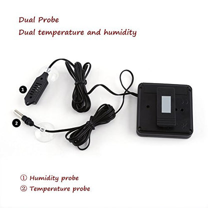 Reptile Vivarium Terrarium Thermometer Hygrometer with Remote Sensor