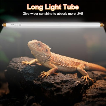 UVB Light for Reptiles Bearded Dragon, 3 Pack T5 UVB Reptile Light UVB Bulb 10.0 39W UVA UVB Reptile Light Bulb Terrarium Light Lamp Tube for Turtle Chameleon Leopard Gecko Snake Tank, 34 Inch - size: T5-34 Inch(3 Pack)