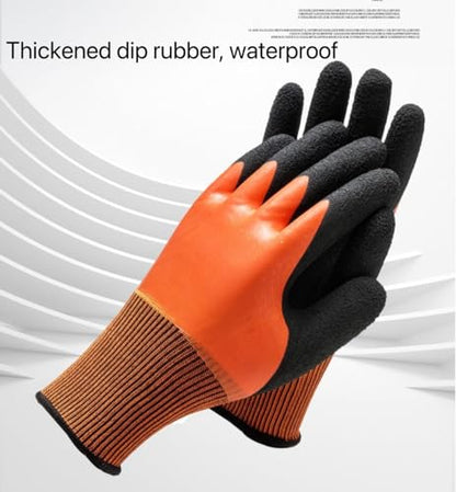 Women Men Waterproof Fishing Gloves,Anti-Slip Catch Fish Gloves,Puncture Proof Fishing Gloves for Handling,Catching,Cleaning - color: Orange