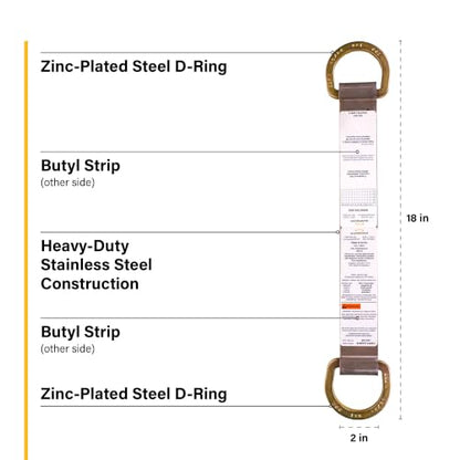 Guardian 00510 Double D Ring Ridge-It Roof Anchor Zinc-Plated Stainless Steel OSHA and ANSI Compliant 18 inches - size: 18'', style: Double D-Ring
